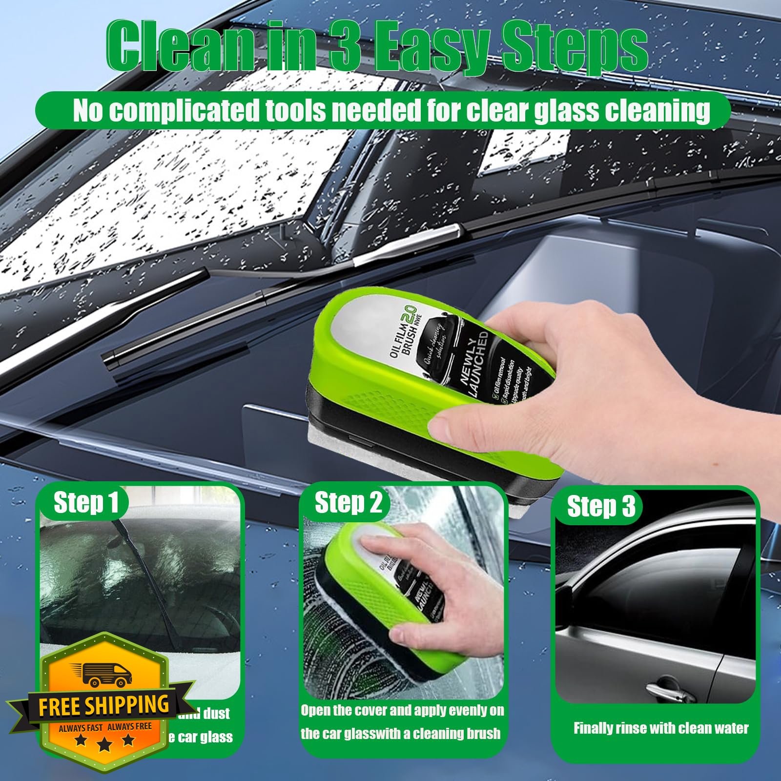 KENDINIX 2pc Clear Vision Windshield Cleaner