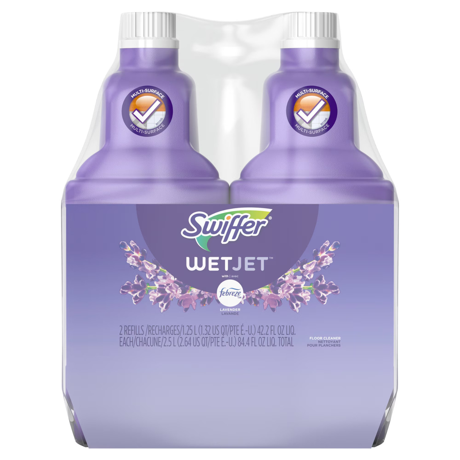 Swiffer Wet Jet Solution Refill, Lavender, 2 x 42.2 fl oz, 2 Pack