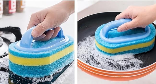 KOKSI 2-Piece Cleaning Brush for Bathroom Kitchen Bathtub Toilet Cleaner All