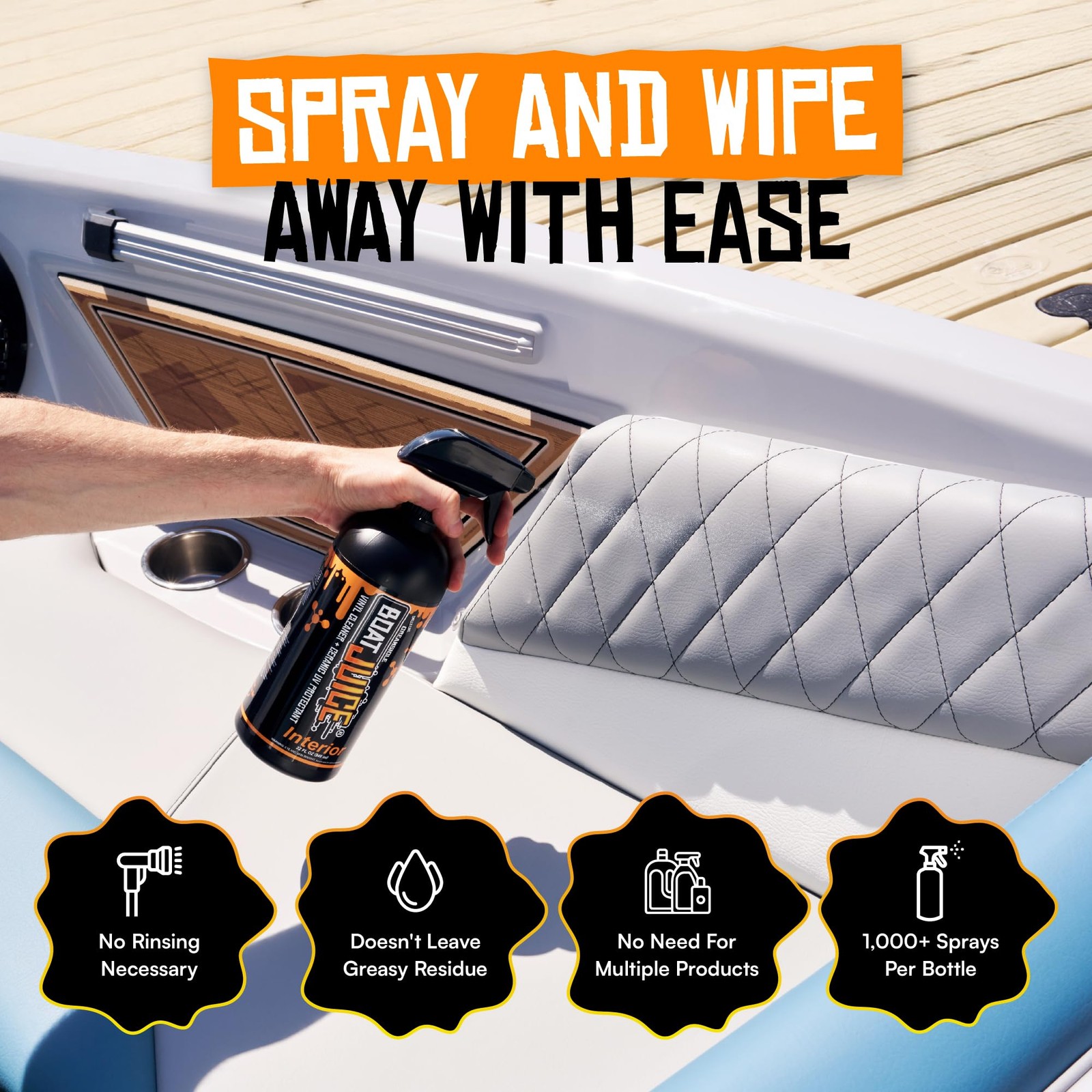 Interior 2in1 Vinyl Boat Seat Cleaner & Ceramic UV Protectant Spray | Marine …