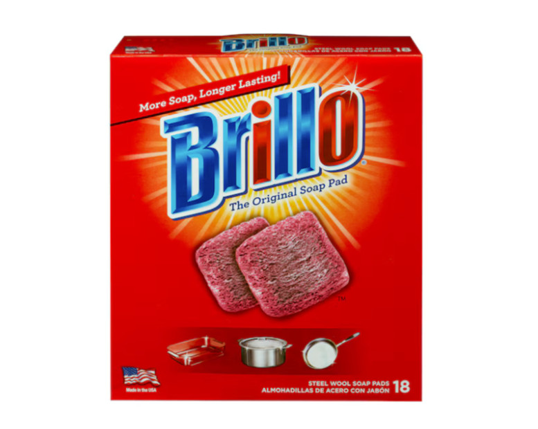 Brillo Steel Wool Scouring Soap Pad 18 -Pack Pots Pans Dishes Kitchen Grill NEW