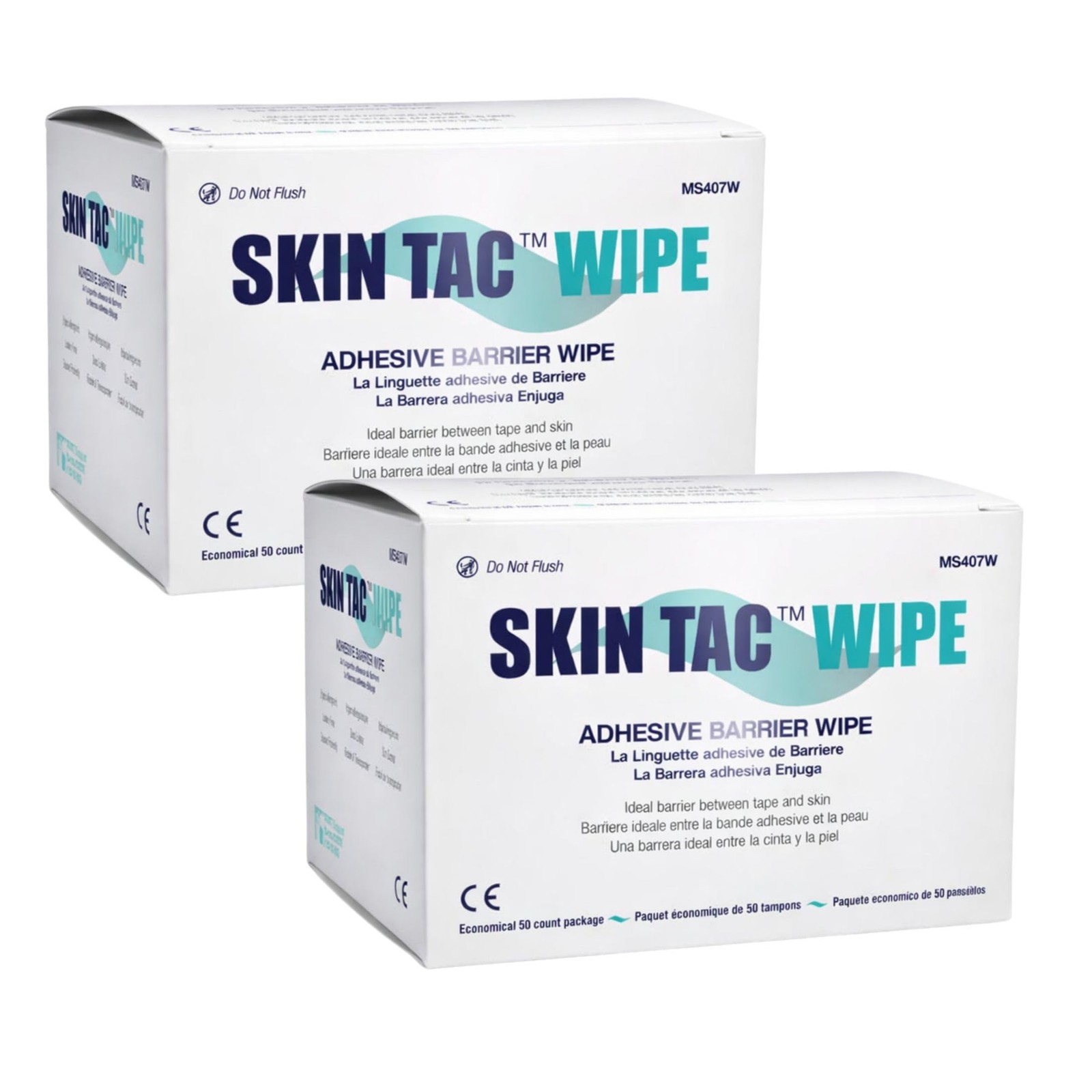 Skin Tac Adhesive Barrier Wipes – 50 ct Per Box – Pack of 2 Boxes