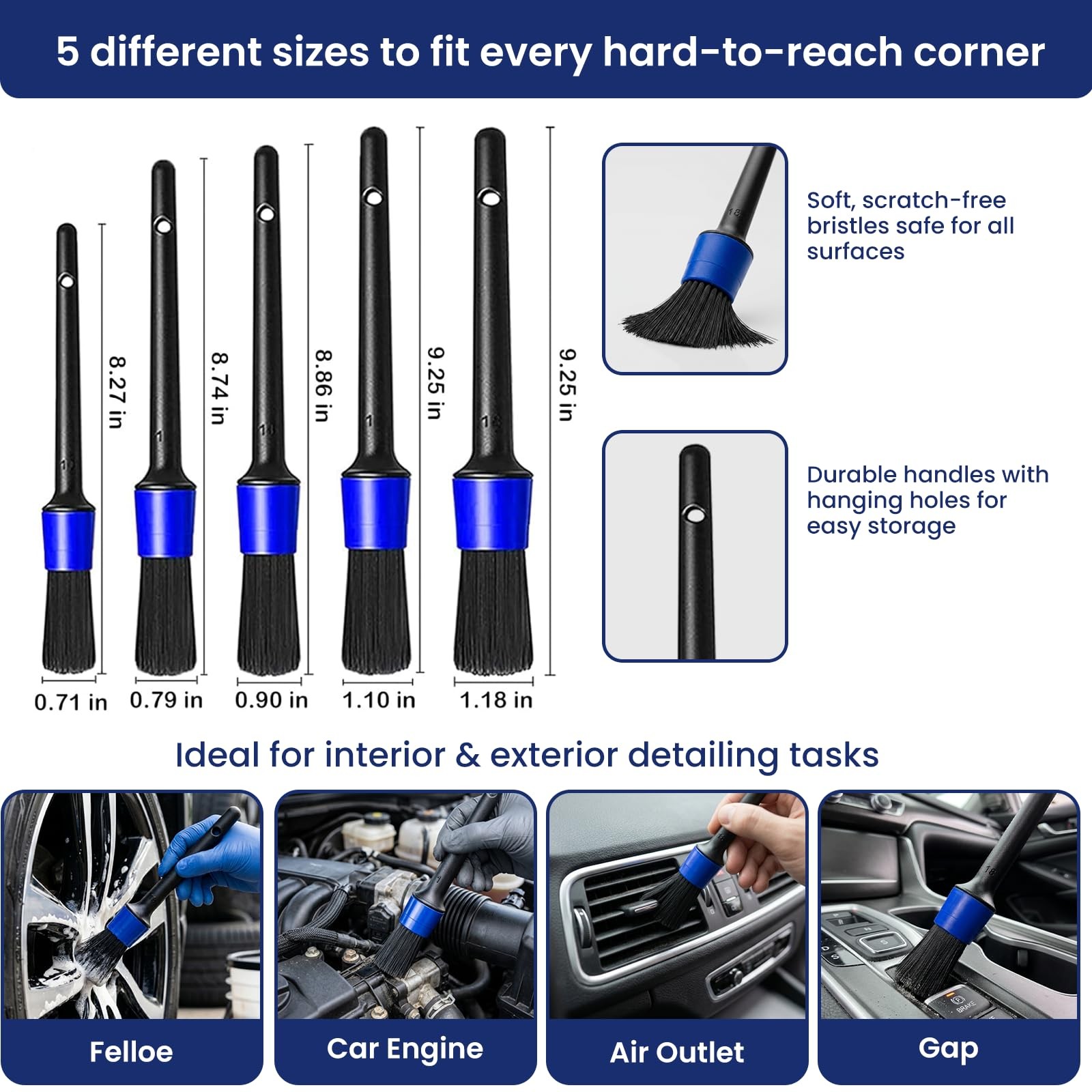 37PCS Car Detailing Kit Car Wash Brush Set Interior Exterior Cleaning Tools
