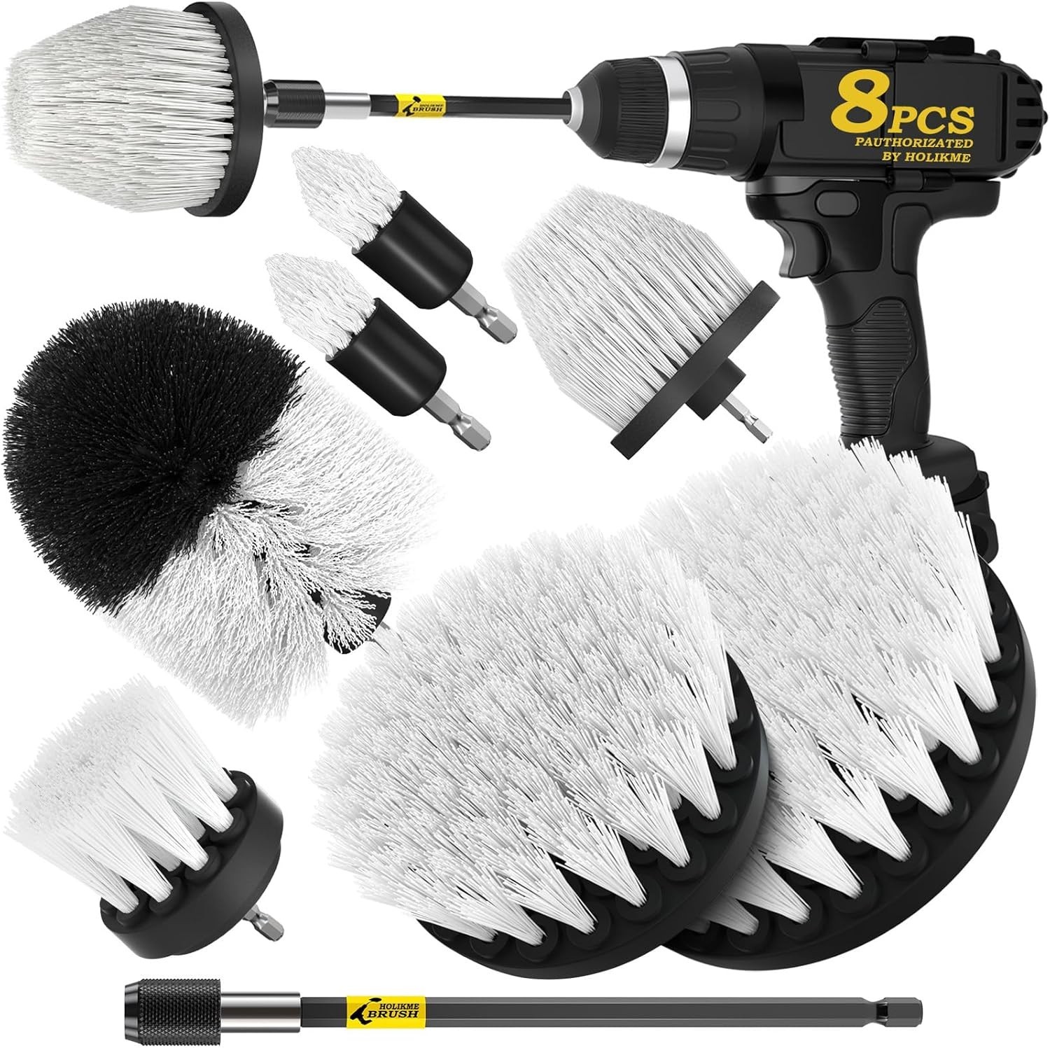Drill Brush Set Cleaning Supplies for Bathroom Kitchen Tile Shower Floor