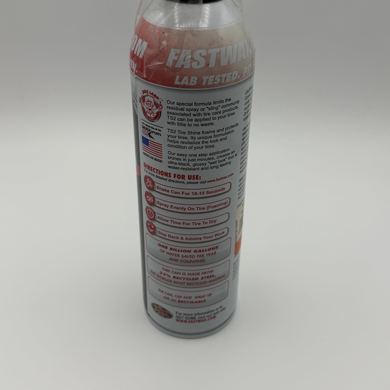 Fastwax TS2 High Performance Tire Shine Touchless Foam Spray 15.75 oz – No Scrub