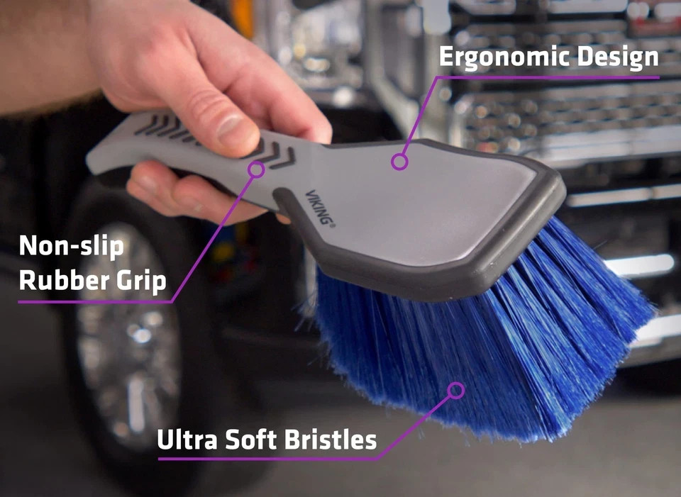 VIKING Wheel Brush for Rims, Cleaning Brush for Tires, Grey, 10.3 x 3.3 x 3.8…