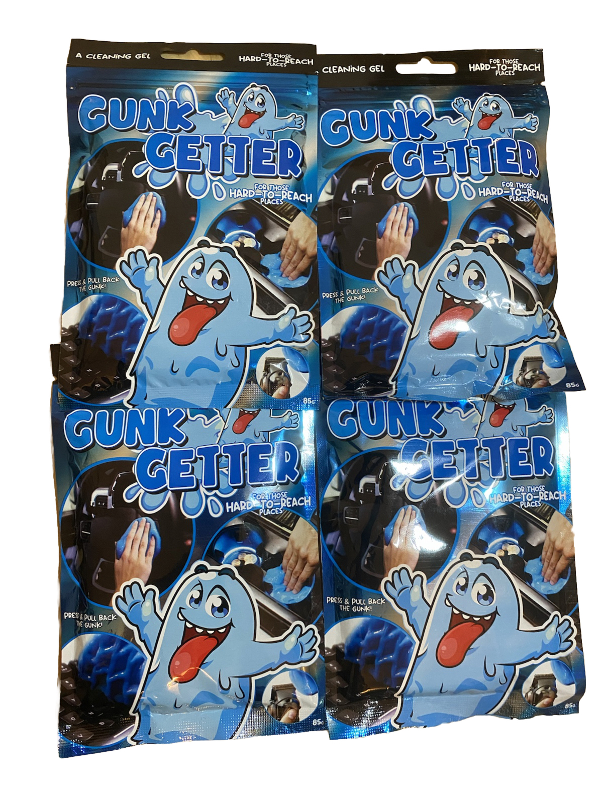 Gunk Getter for Cleaning Gel for Those Hard to Reach Places. NEW LOT of 4