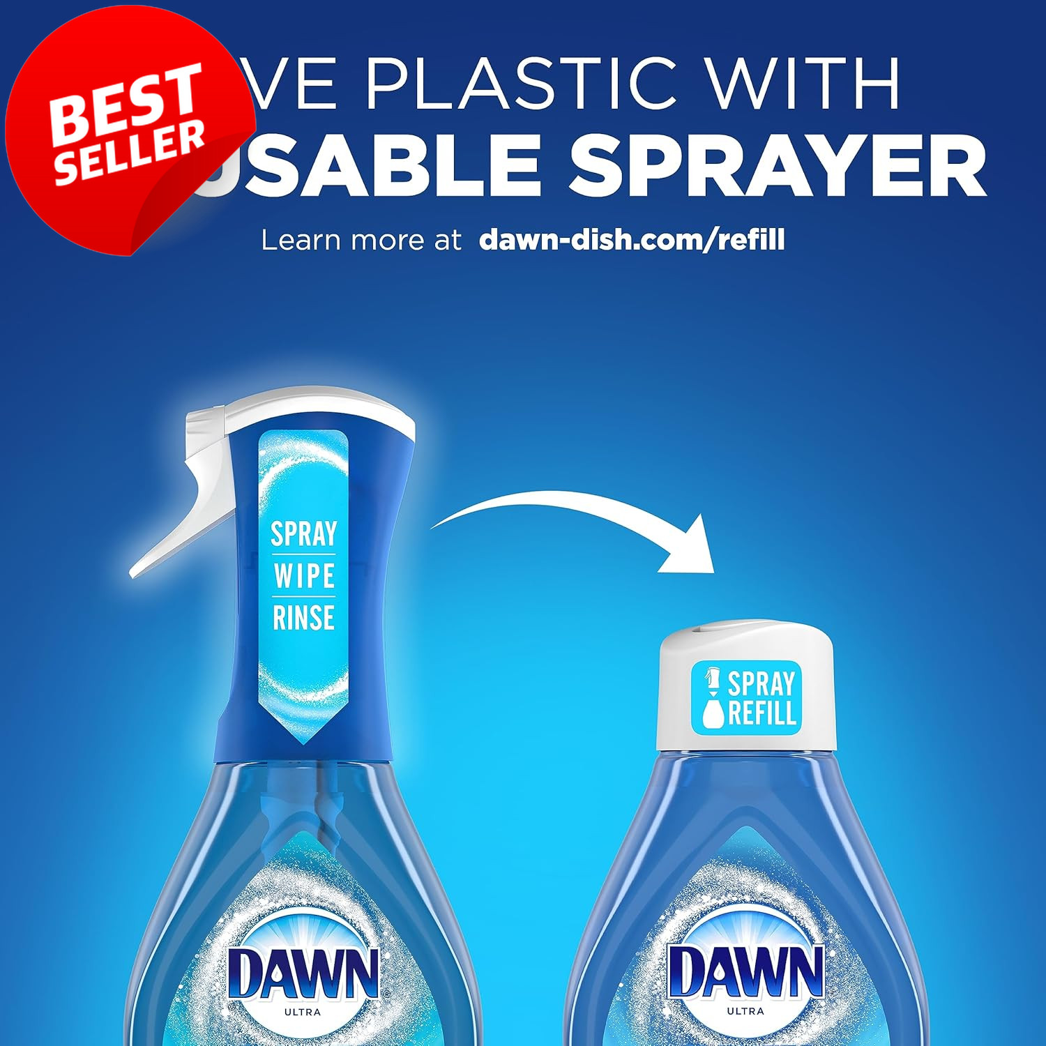 Dawn Platinum Powerwash Dish Spray Fresh Scent 1 Spray + 3 Refills Pack of 4 – U
