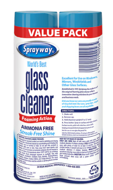 Sprayway glass cleaner 23 fl oz Aerosol spray Glass Cleaner (2 -Pack)