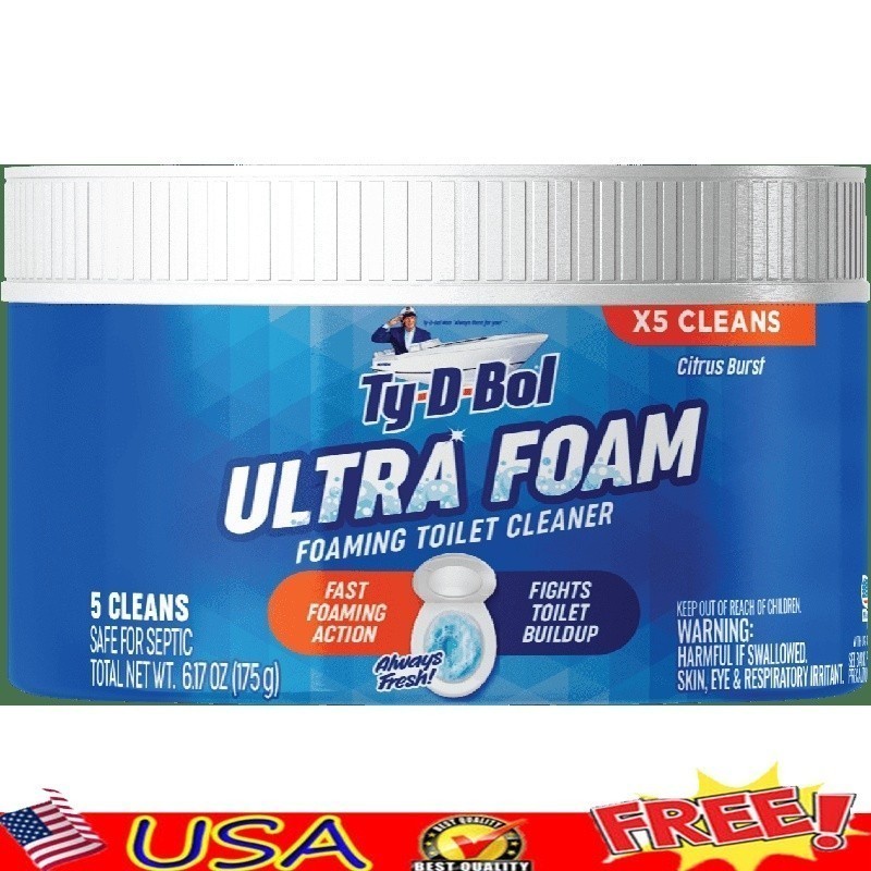 Ultra Foam Toilet Cleaner Citrus Scent Foaming Action Removes Stains 5 Uses