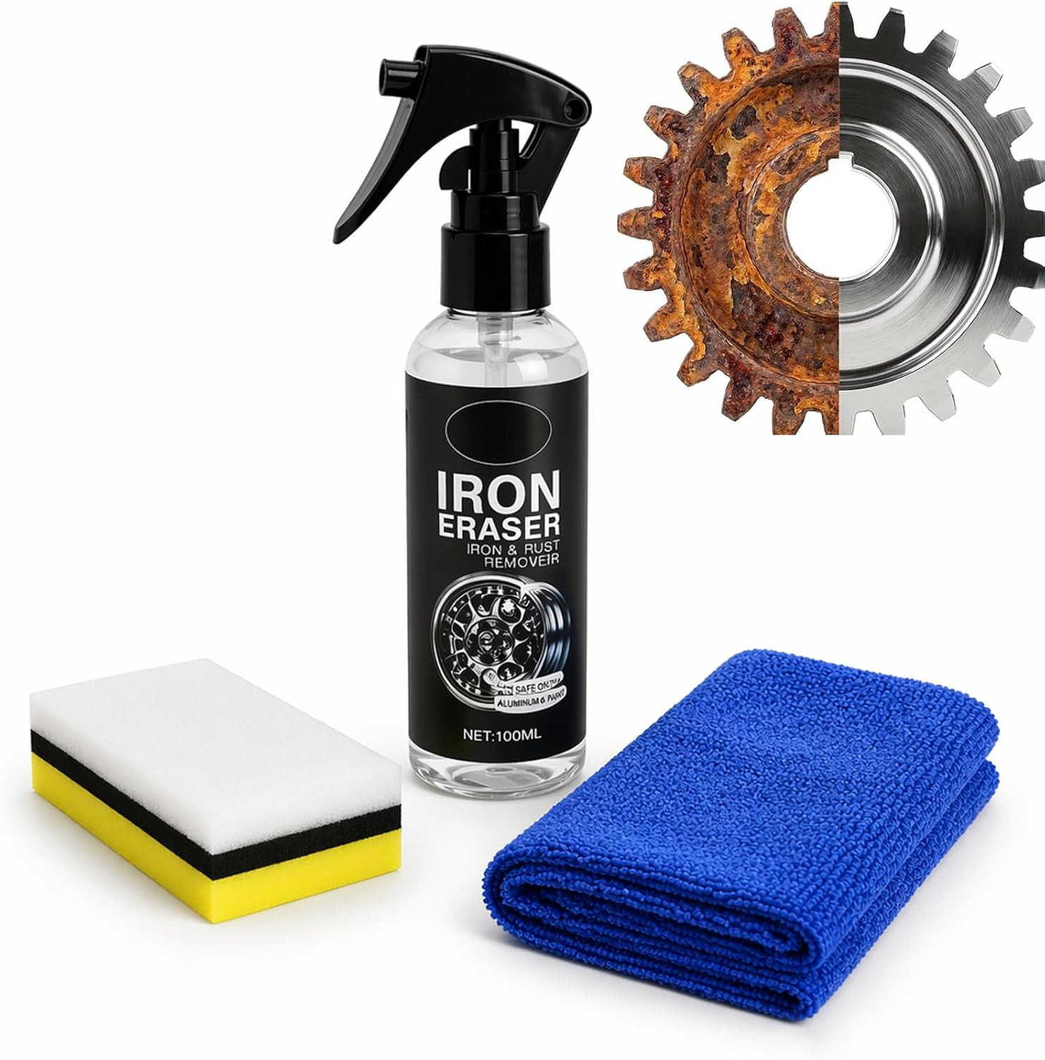 Iron Eraser Rust Remover Spray for Car Wheels & Paint, 100ML Rust And Brake Dust