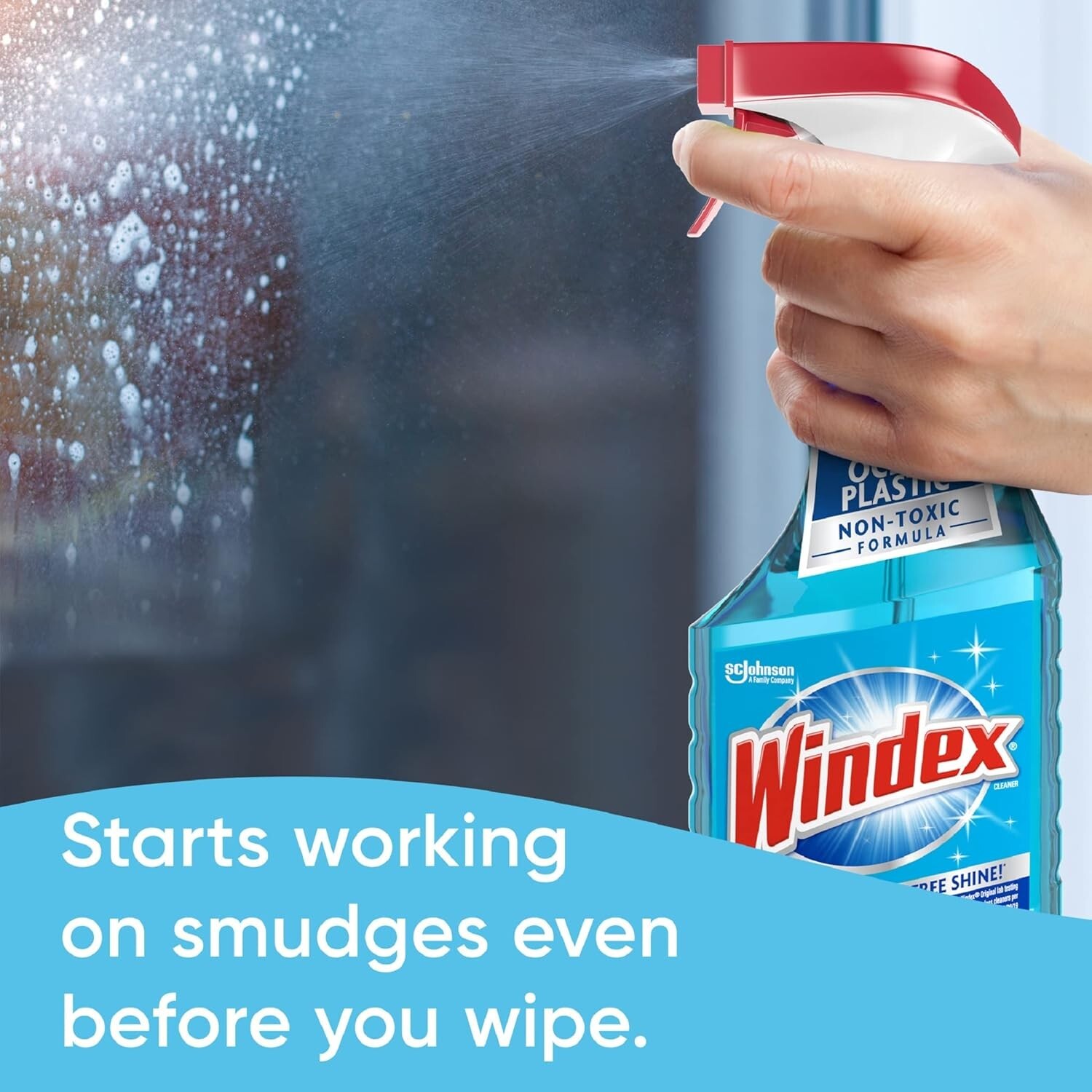 Glass & Window Cleaner Spray – Original Blue 23oz, 100% Recycled Bottle (6-Pack)