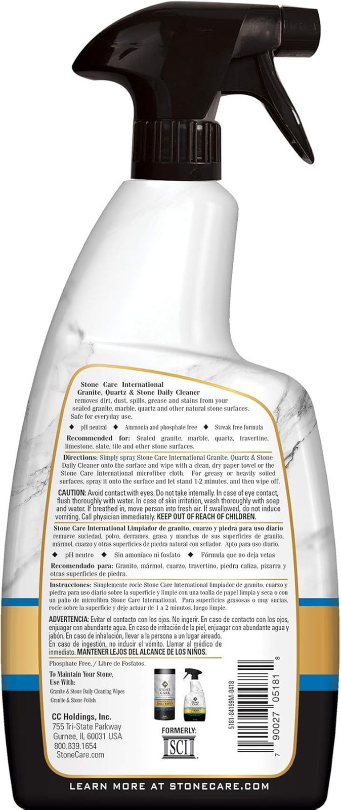 Granite Cleaner – 32 Fluid Ounces (2 Pack) Granite Marble Quartz Tile Travertine
