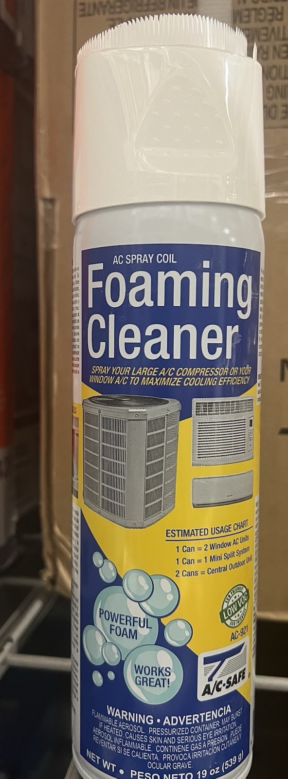 AC-Safe Coil Cleaner Powerful Foam, Low VOC, Appliance Spray, 19 oz (MPN AC-921)