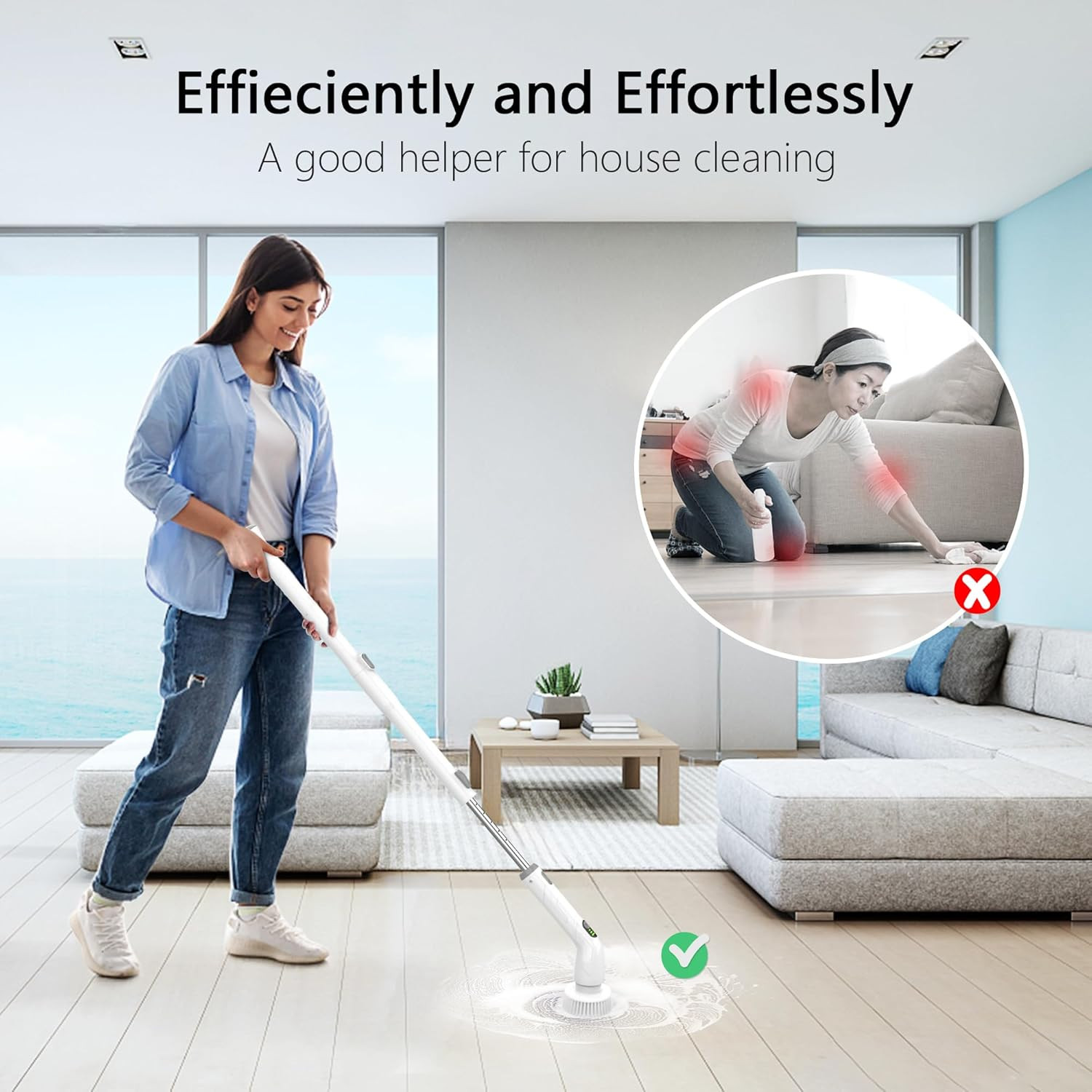 Electric Spin Scrubber, 2024 New Full-Body IPX7 Waterproof Cordless Bathroom Scr