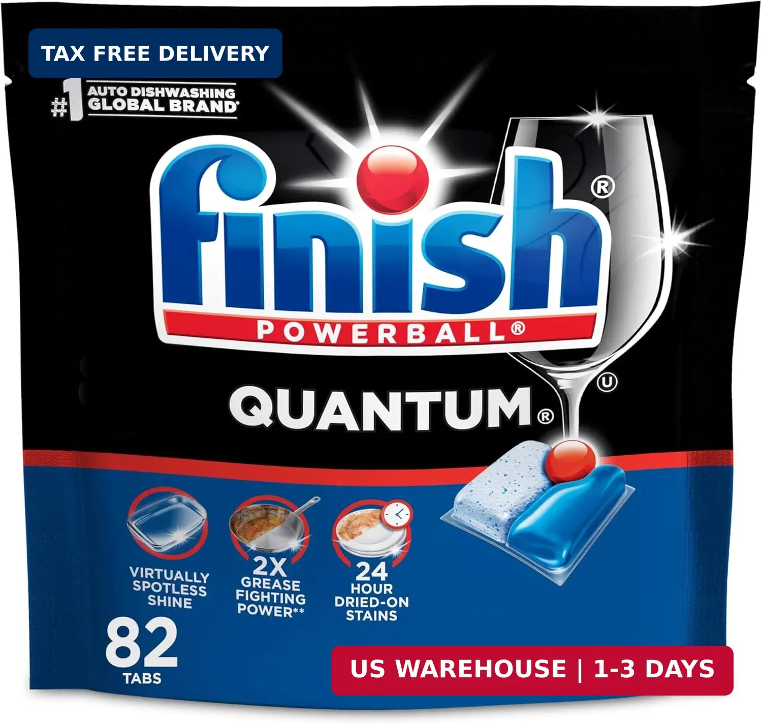 Finish Quantum Dishwasher Pods, No Pre-Rinse Dishwasher Detergent Soap Removes 2