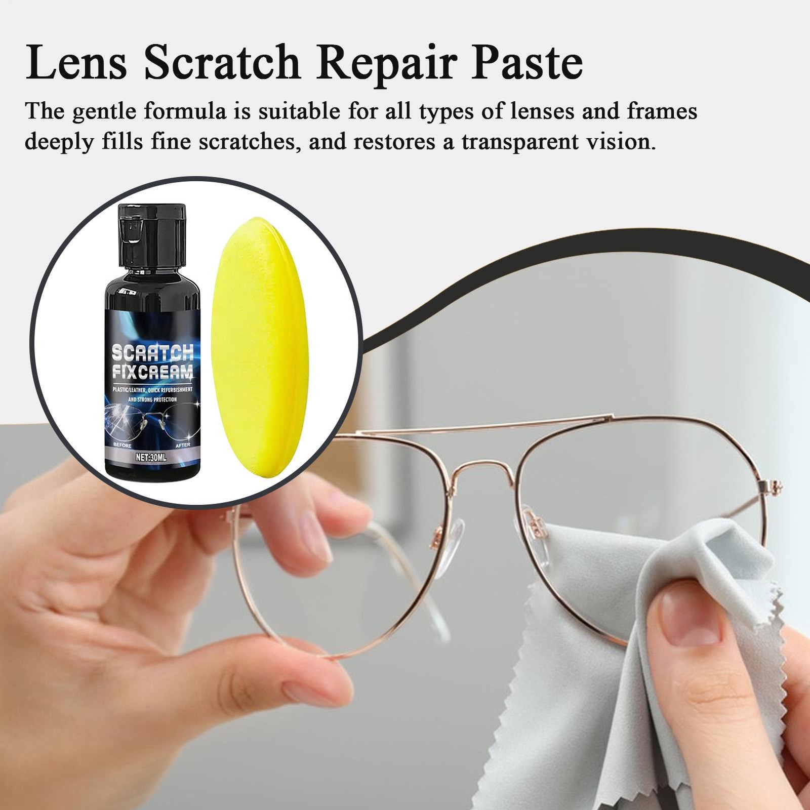 Glasses Lens Scratch Remover Liquid Cleaner Polishing Lens Scratch Remover