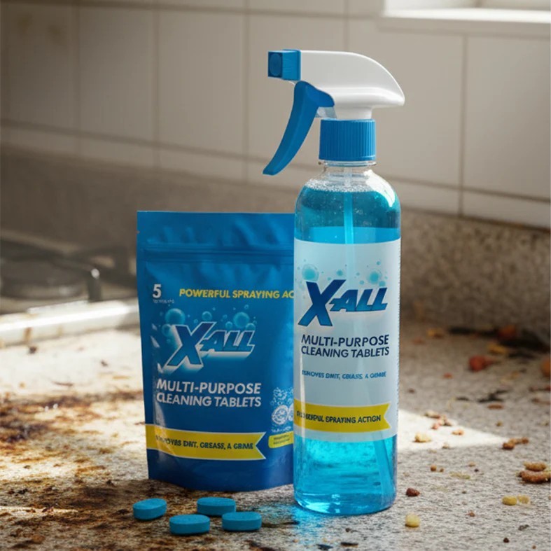 X-ALL Multi-Purpose Cleaner – Spray Bottle and 5x Cleaning Tablets. FREESHIP