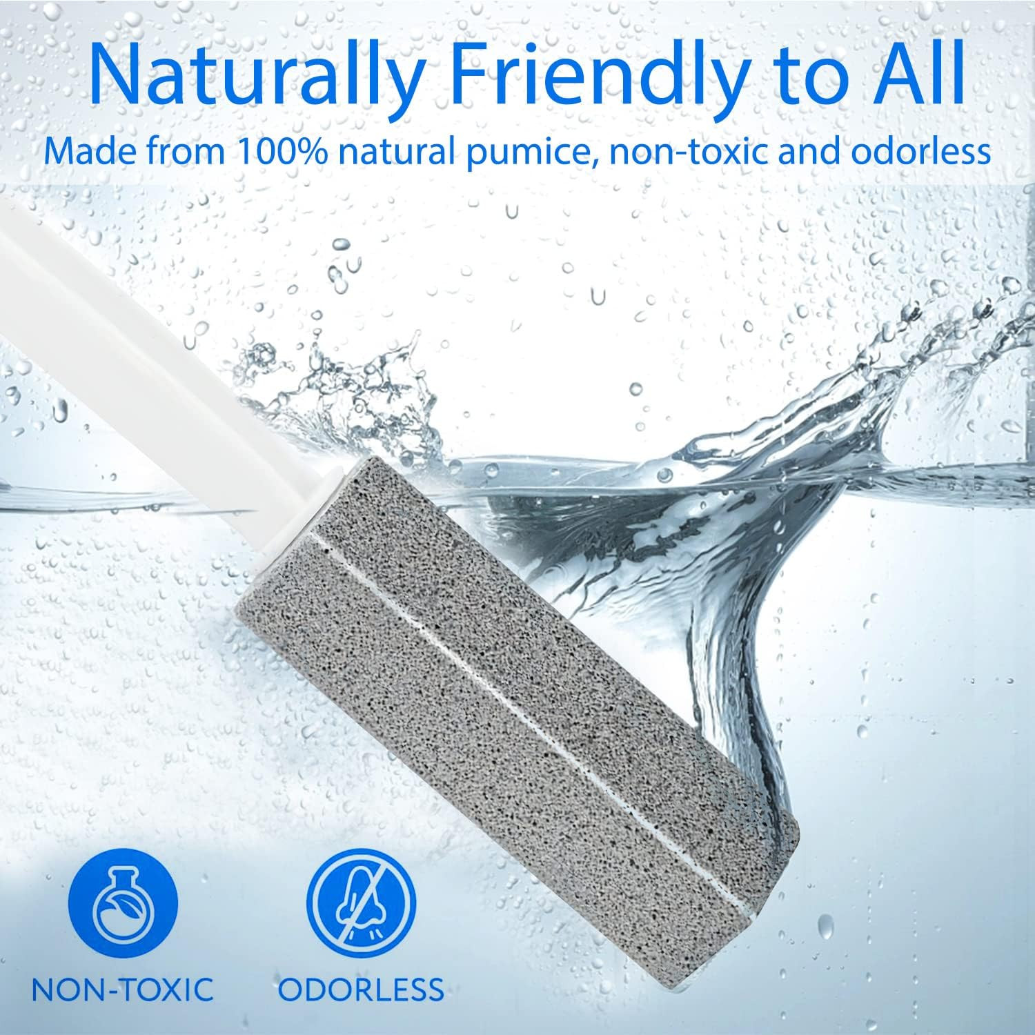 2 Pack Extra Long Pumice Stone Toilet Bowl Brush 13″ Cleaning Tool[1][2][3]