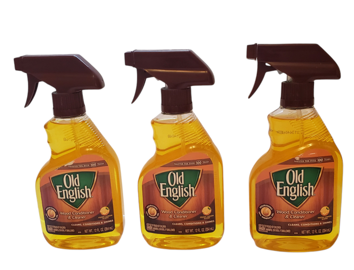 3 Pack – Old English Lemon Oil Condition Protect Wood Non-Aerosol Spray 12 fl oz