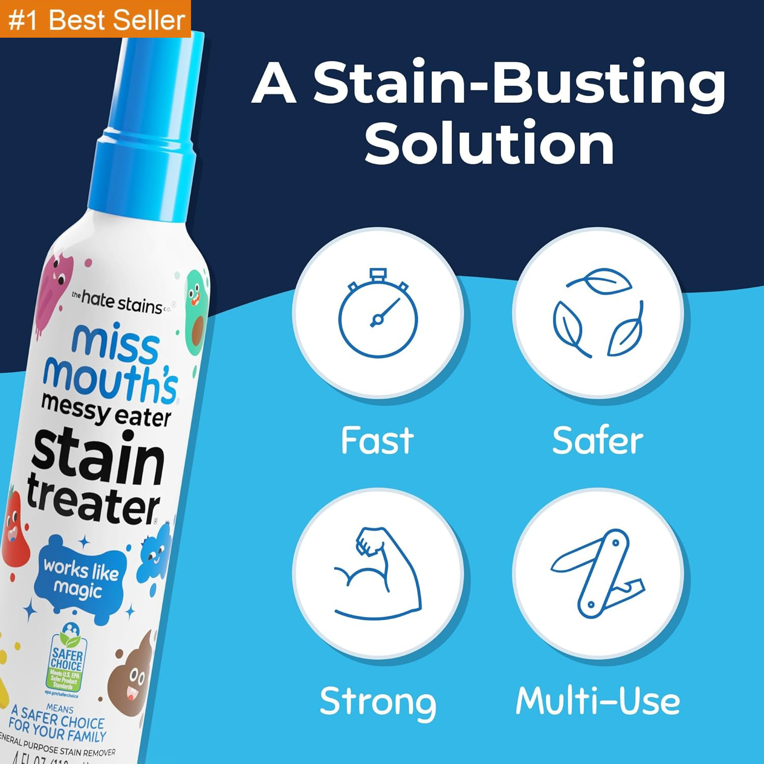 Miss Mouth’S Messy Eater Stain Treater Spray – 4Oz Stain Remover – Newborn & Bab