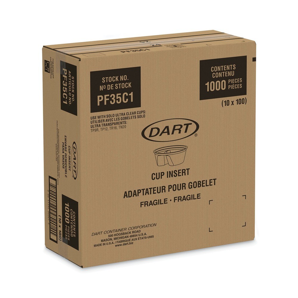 Dart PF35C1 3.5 oz Single Compartment Plastic Cup Insert – Clear (1000/CT) New