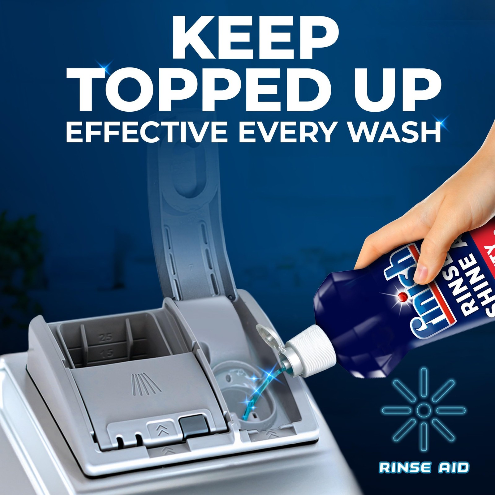 Finish Dishwasher Rinse & Shine Aid, Lemon, 400ml, Drier Glasses Spot Prevention