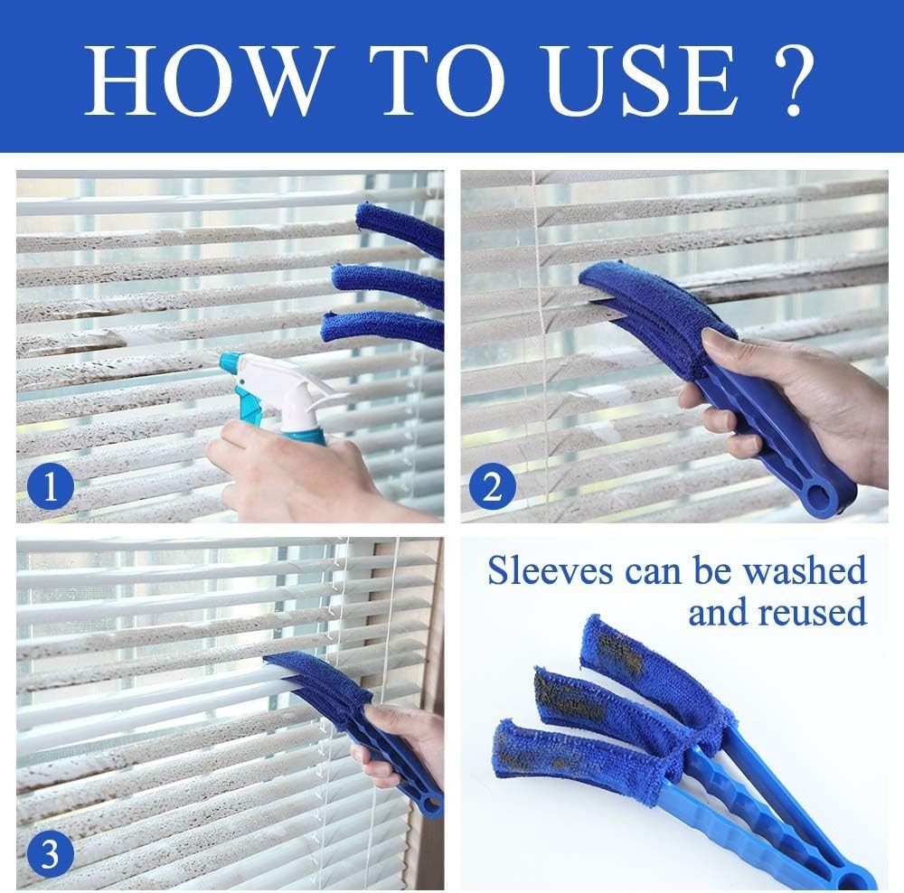 8.5″ Microfiber Blind Cleaner Brush: Lightweight Tool for Hassle-Free Dusting
