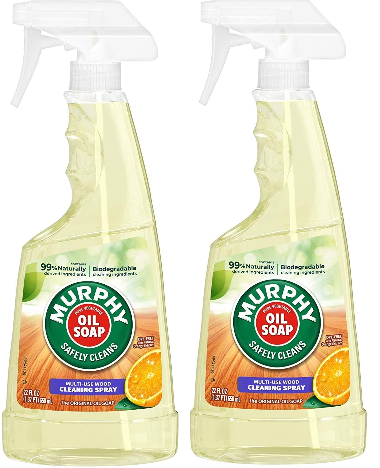 Oil Multi-Use Wood Cleaner Spray with Orange Oil, 22 Fl Oz (Pack of 2)
