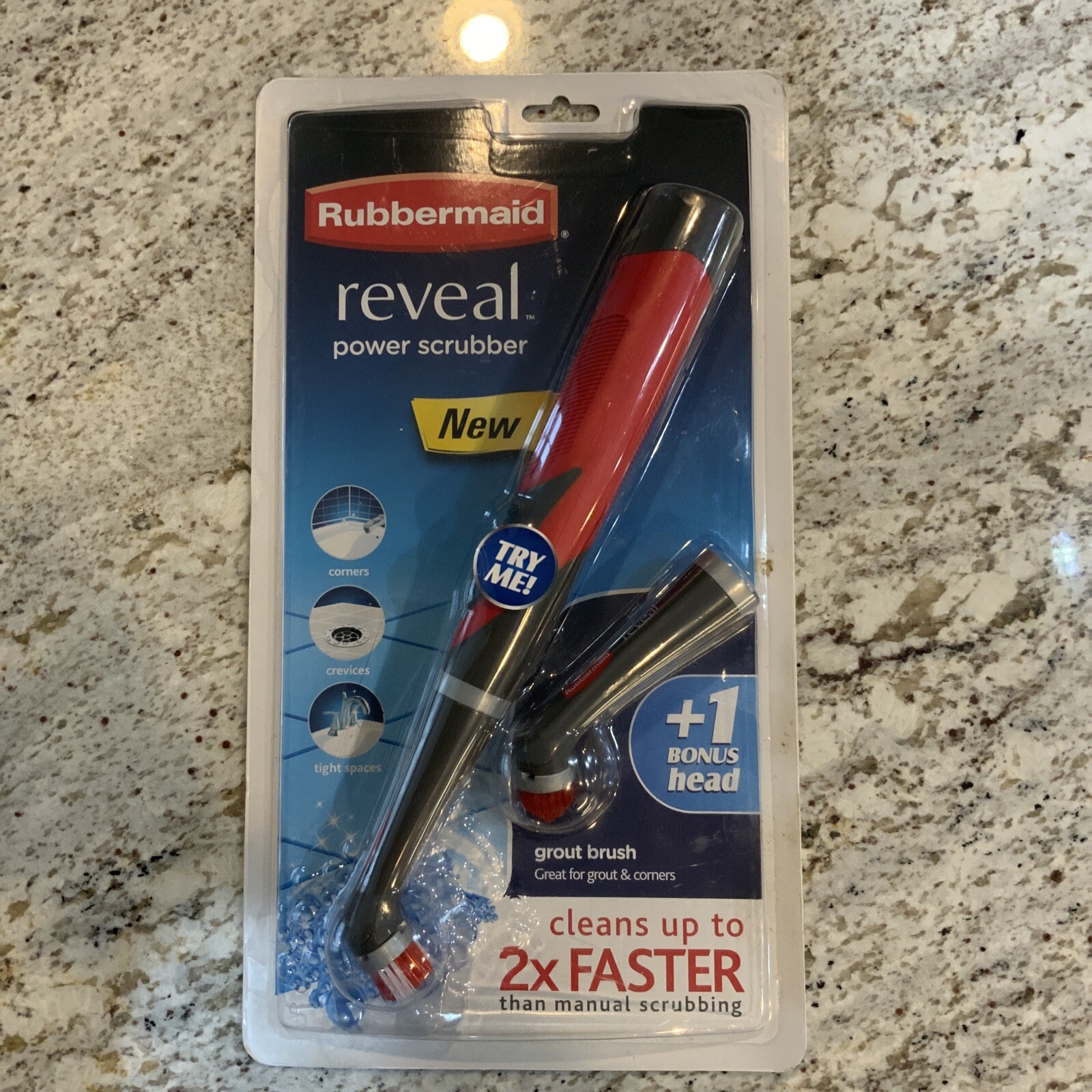 New Rubbermaid Reveal Power Scrubber Grout & Tile Bathroom Shower Cleaner