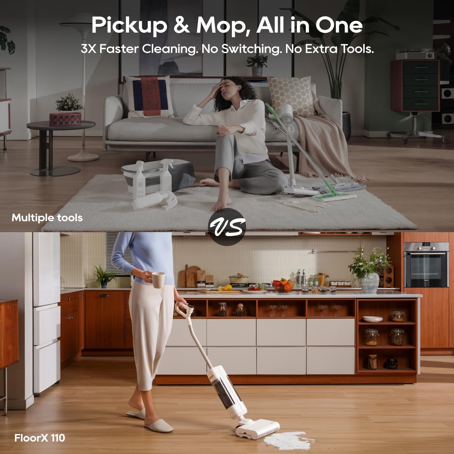 DREAME FloorX 110 Plus Cordless Wet Dry Mop, Cordless Wet Dry Cleaner with 60…