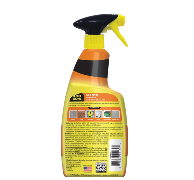 2 PACK GOO GONE GRAFFITI AerosolAcrylic LatexPaint REMOVER Surface Safe24ozSpray
