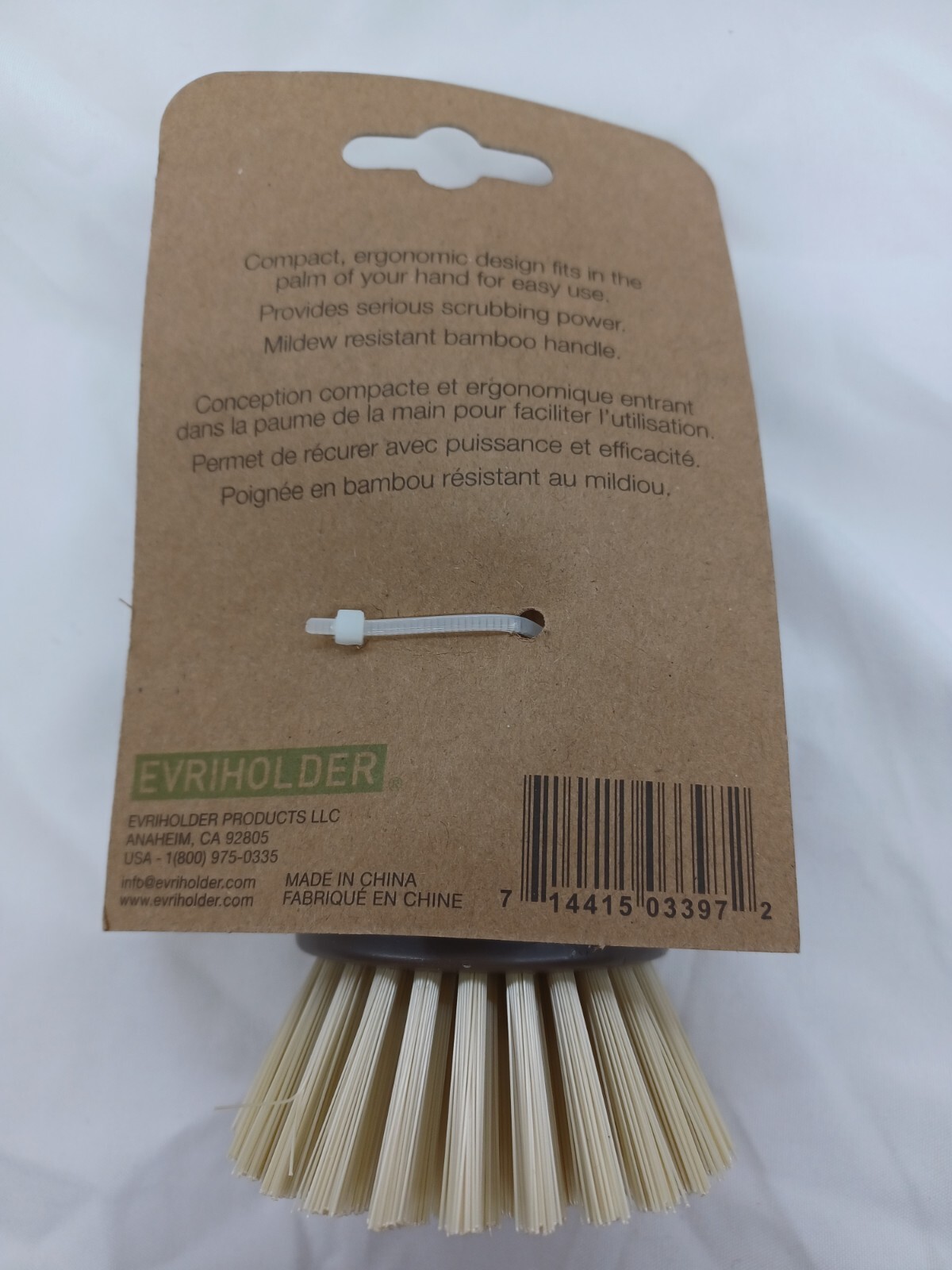 Bamboo naturals Mini Dish scrubber Sustainable recycled plastics by Evriholder