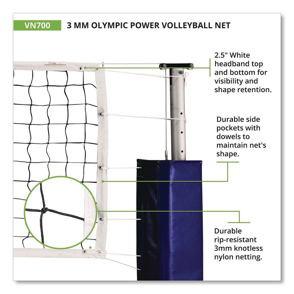 Champion Sports VN700 32 ft. x 3 ft. Olympic Power Volleyball Net New