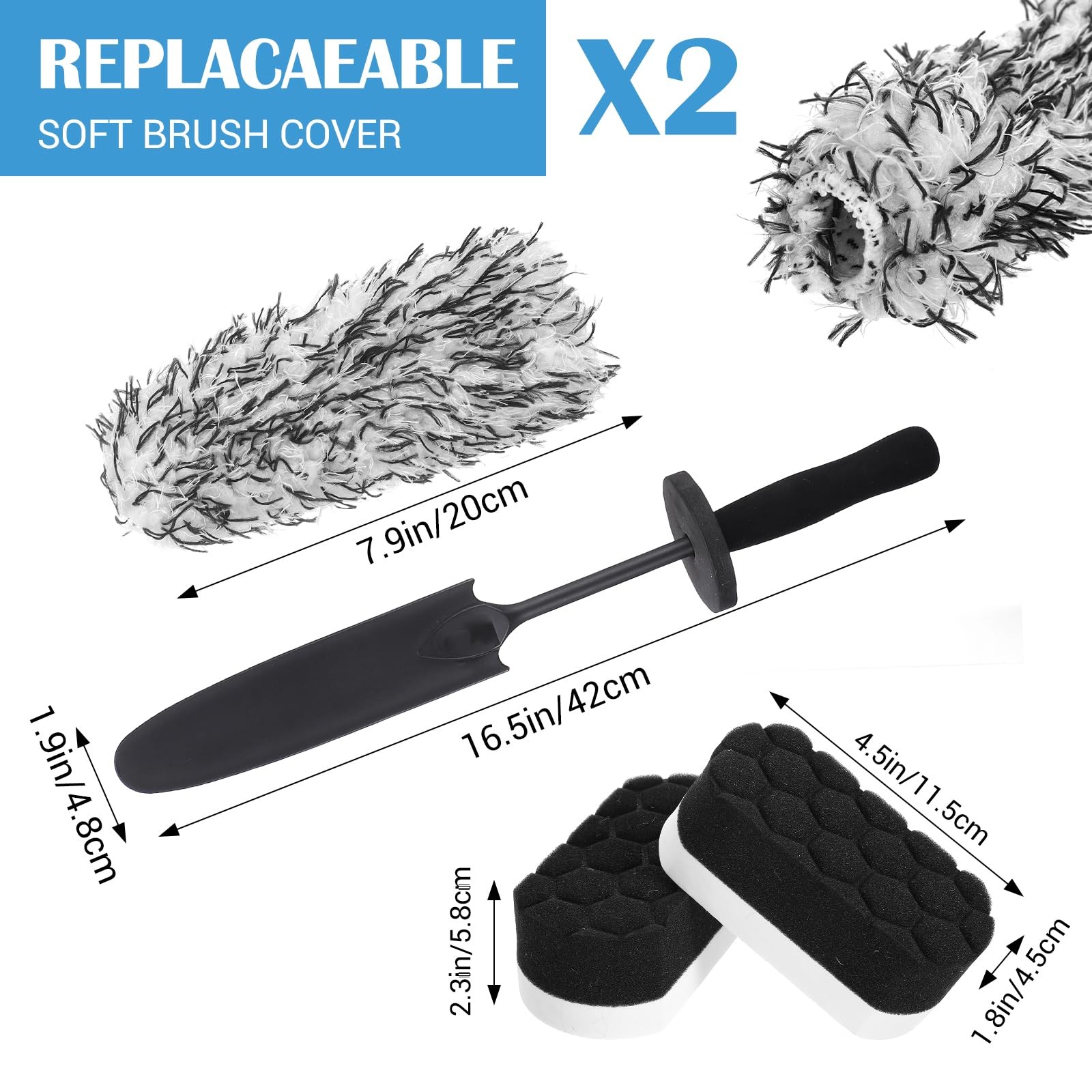 7PCS Car Wheel Tire Brush Set Soft Bristle Rim Cleaning Detailing Kit NEW!!!