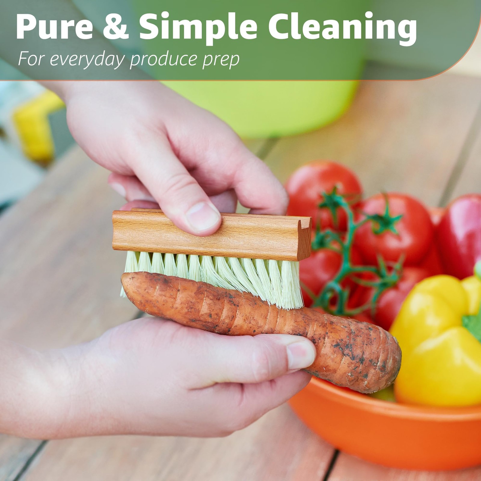 Vegetable Brush Set of 2 – Fruit and Vegetable Brush Scrubber for Food Potato S