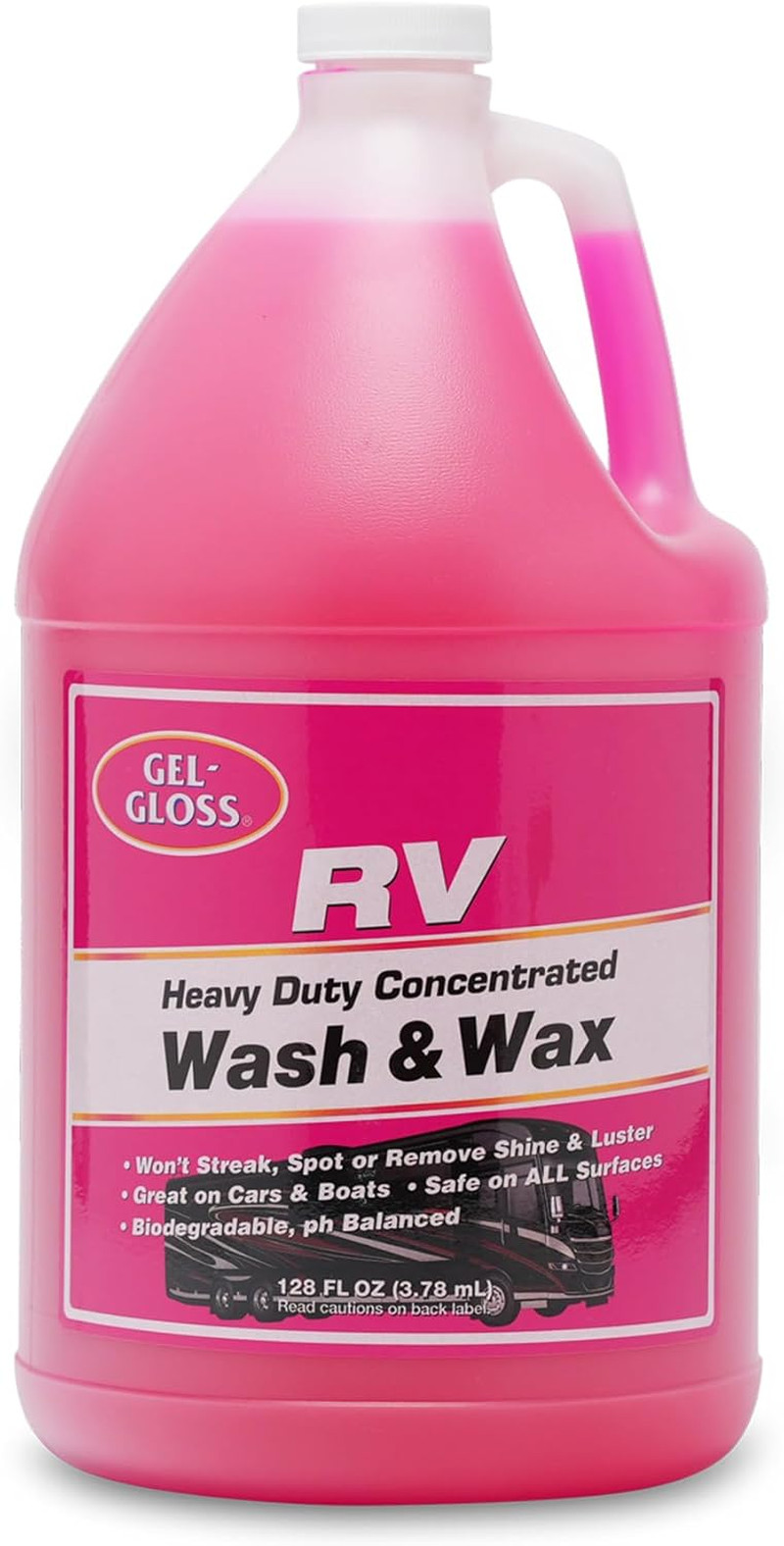 Gel Gloss RV Wash & Wax – Clean, Streak-Free, Reduced Water Spotting, Ph Neutral