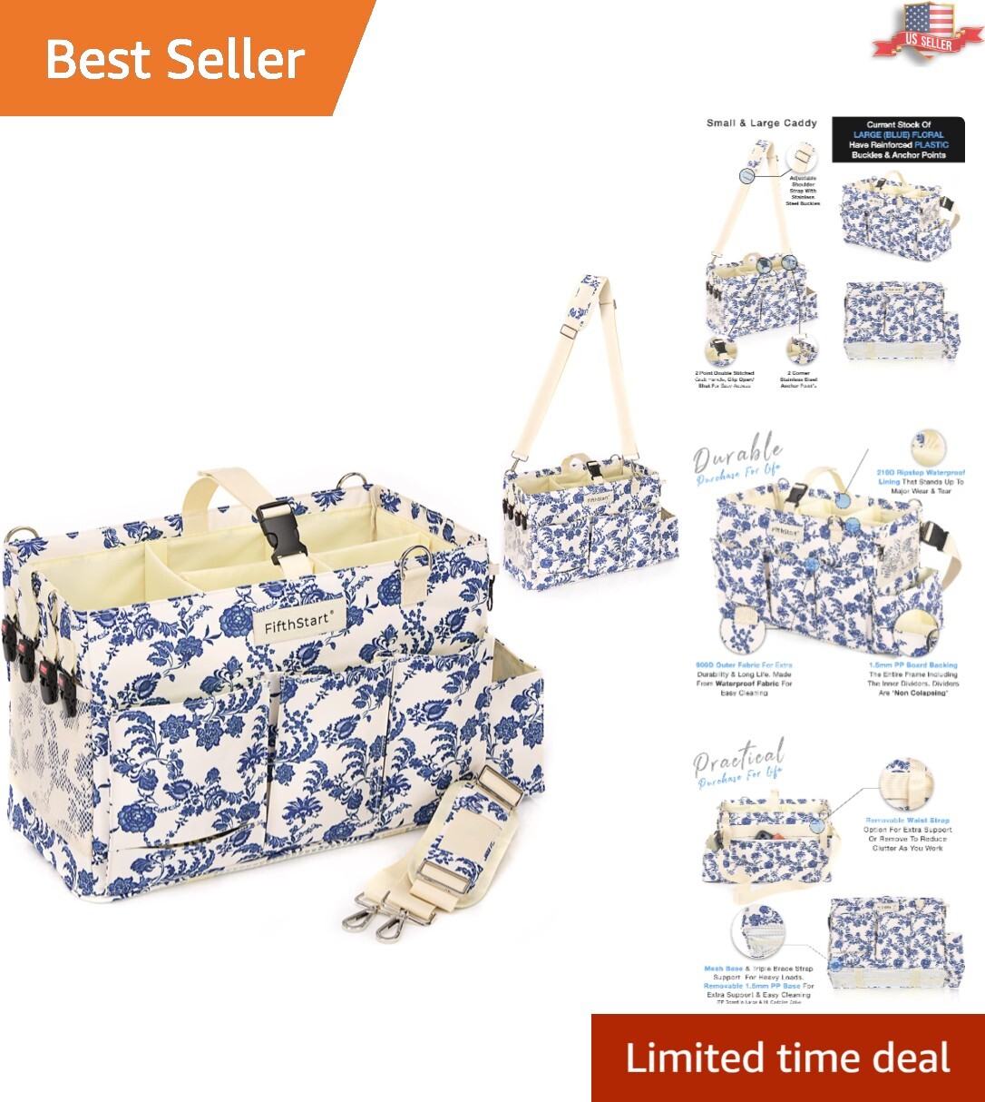 Easily Cleaned Tote Caddy with Stylish Design – 9 Pockets for Total Organization