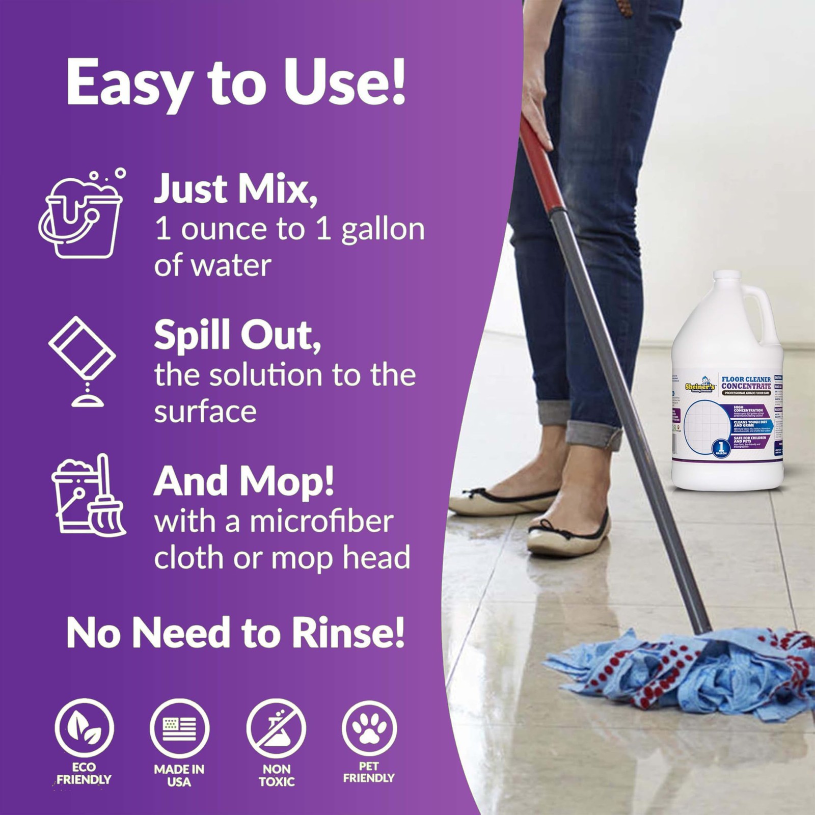 Multi-Surface Cleaner Concentrate, No-Rinse Floor Cleaner & Degreaser for Hom…