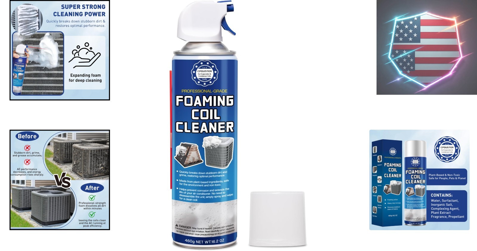 AC Unit Cleaner Foam – HVAC Evaporator Coil and Condenser Cleaning, for Home …