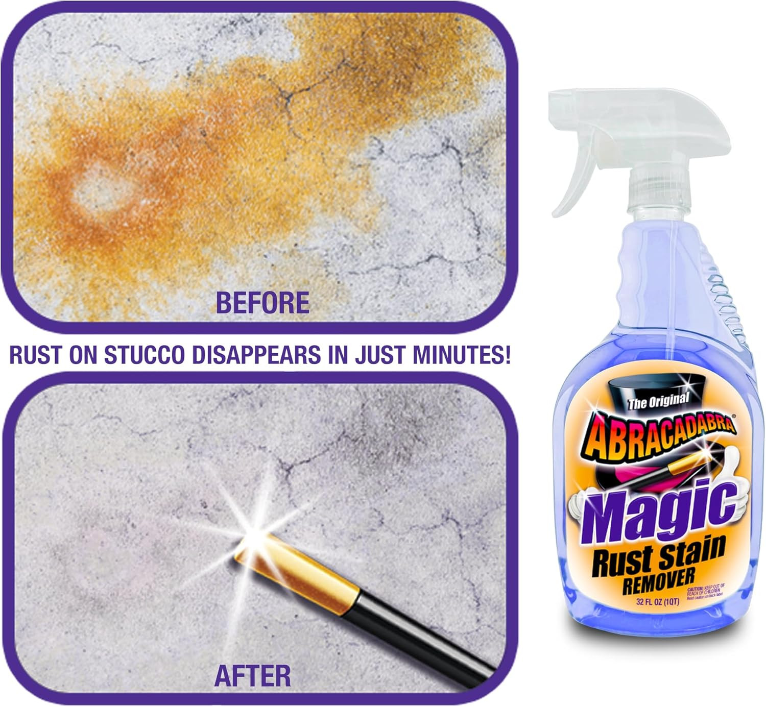 ® Magic Rust Remover 32Oz – Premium Rust Stain Remover for Concrete, Fiberglass,