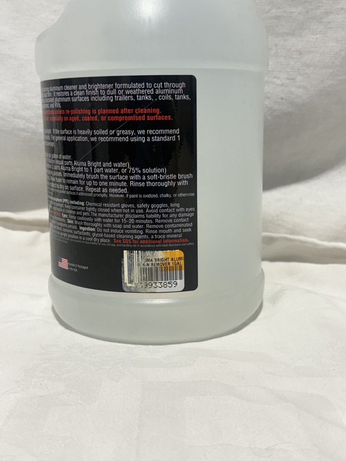 Bosh Chemical Alumabright Aluminum Cleaner Brightener 1 Gallon 128 oz Stain Remo