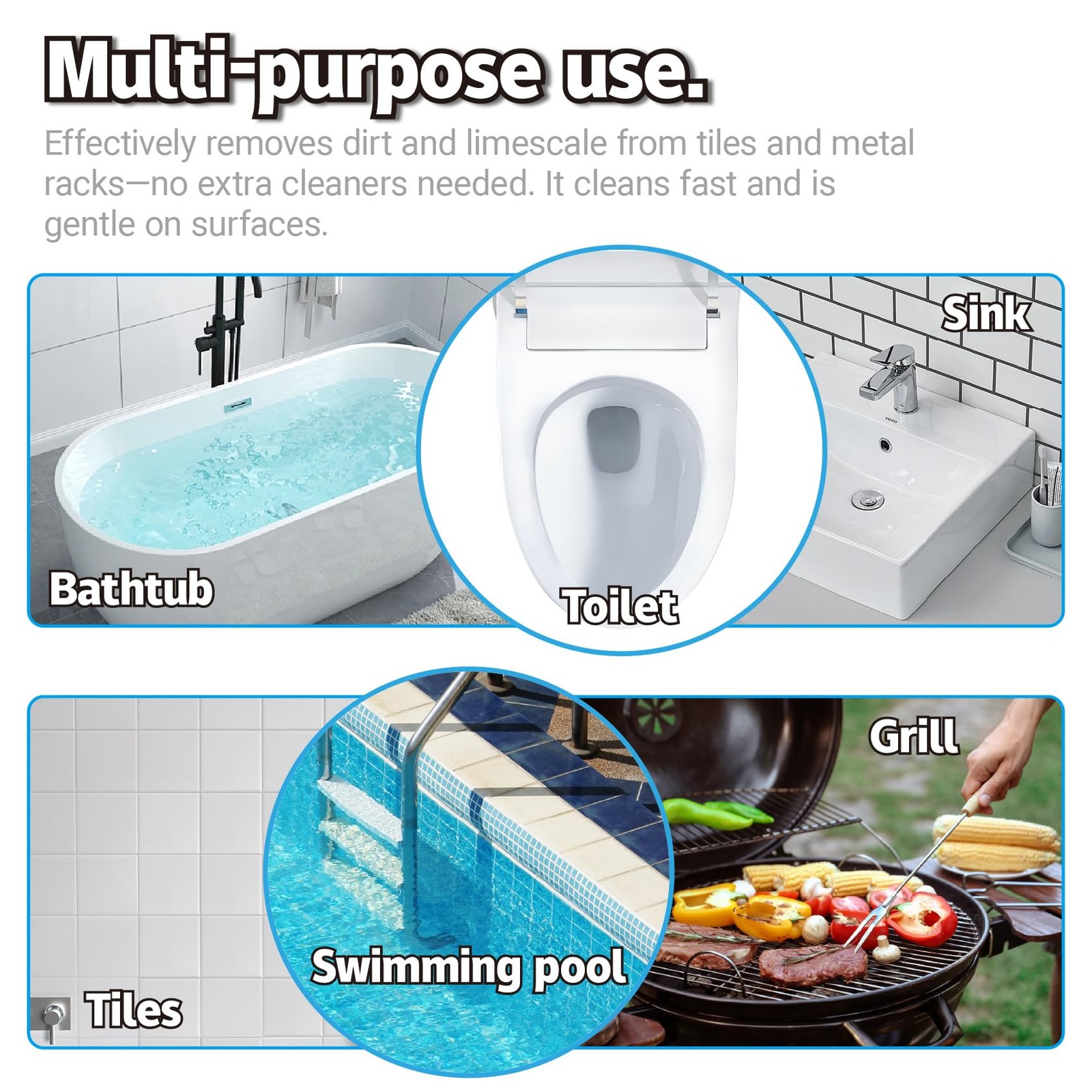 FAZMoss 4PCS Pumice Cleaning Stone with Handle Toilet Bowl Cleaner Hard A-6