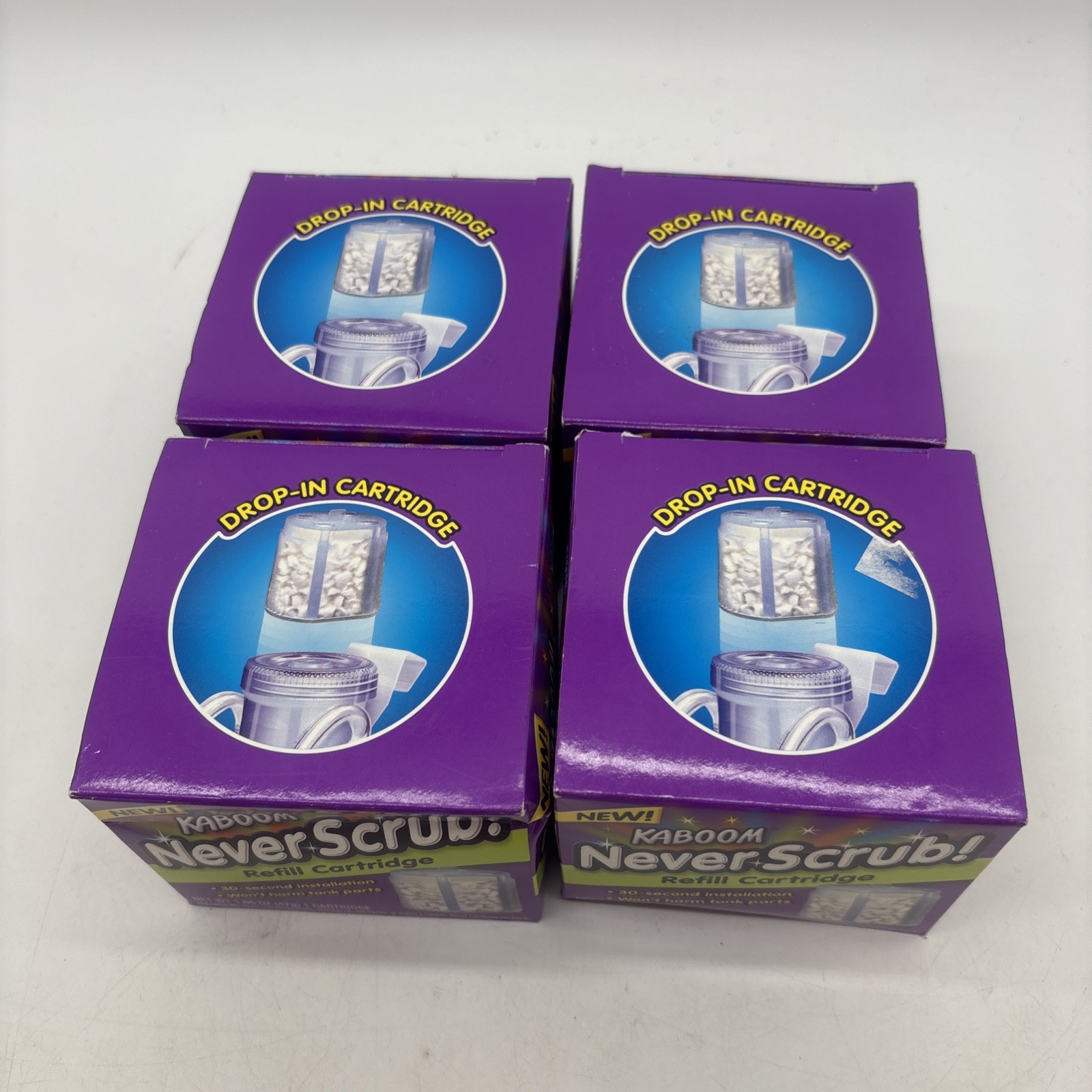Kaboom [Orange Glo] Never Scrub! No-Clean Toilet Cartridge Refills – Lot of 4