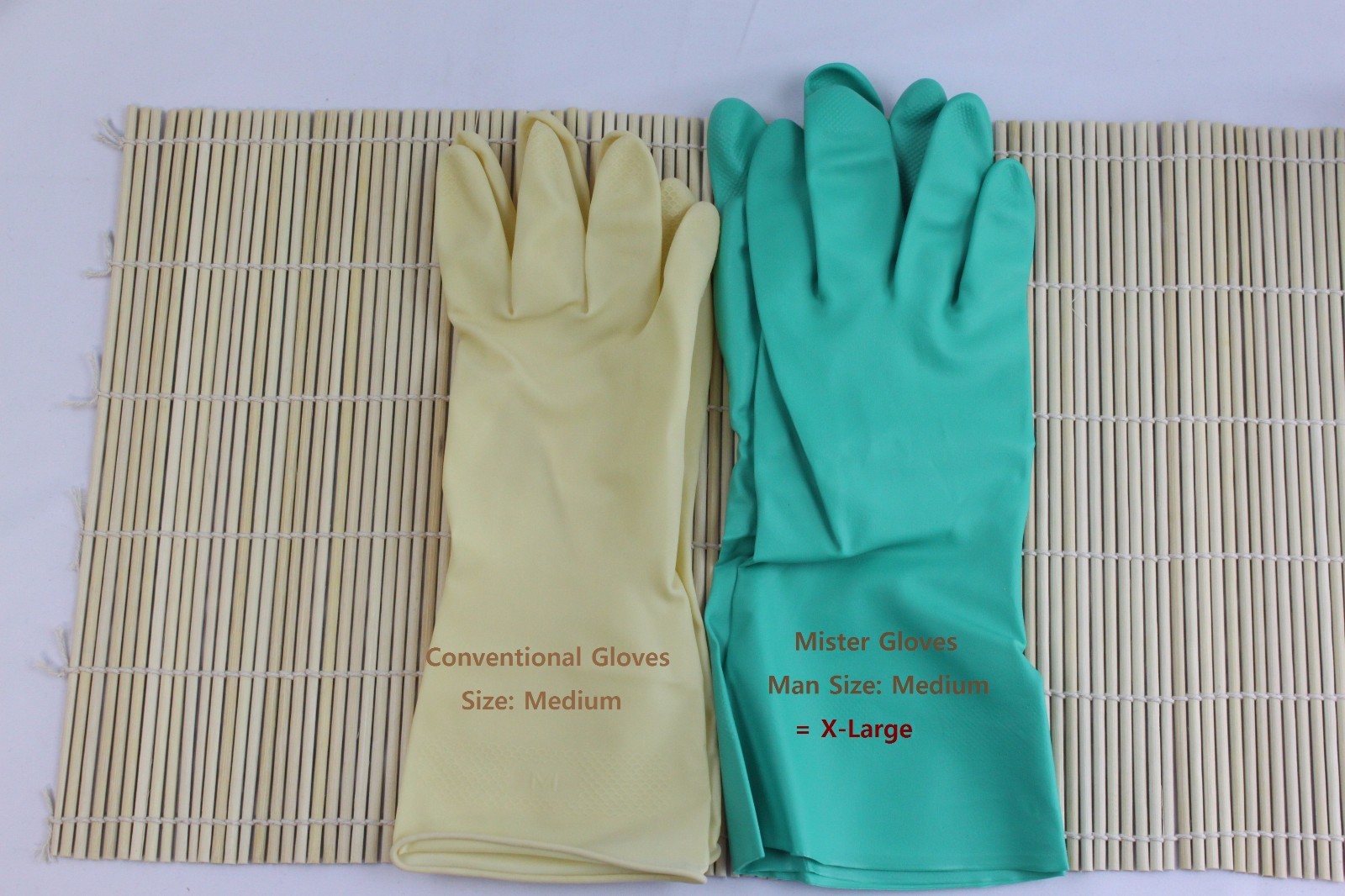 Mister Gloves Household Rubber Gloves XL 2 pairs for Mr. Men for Clean,Non-Latex