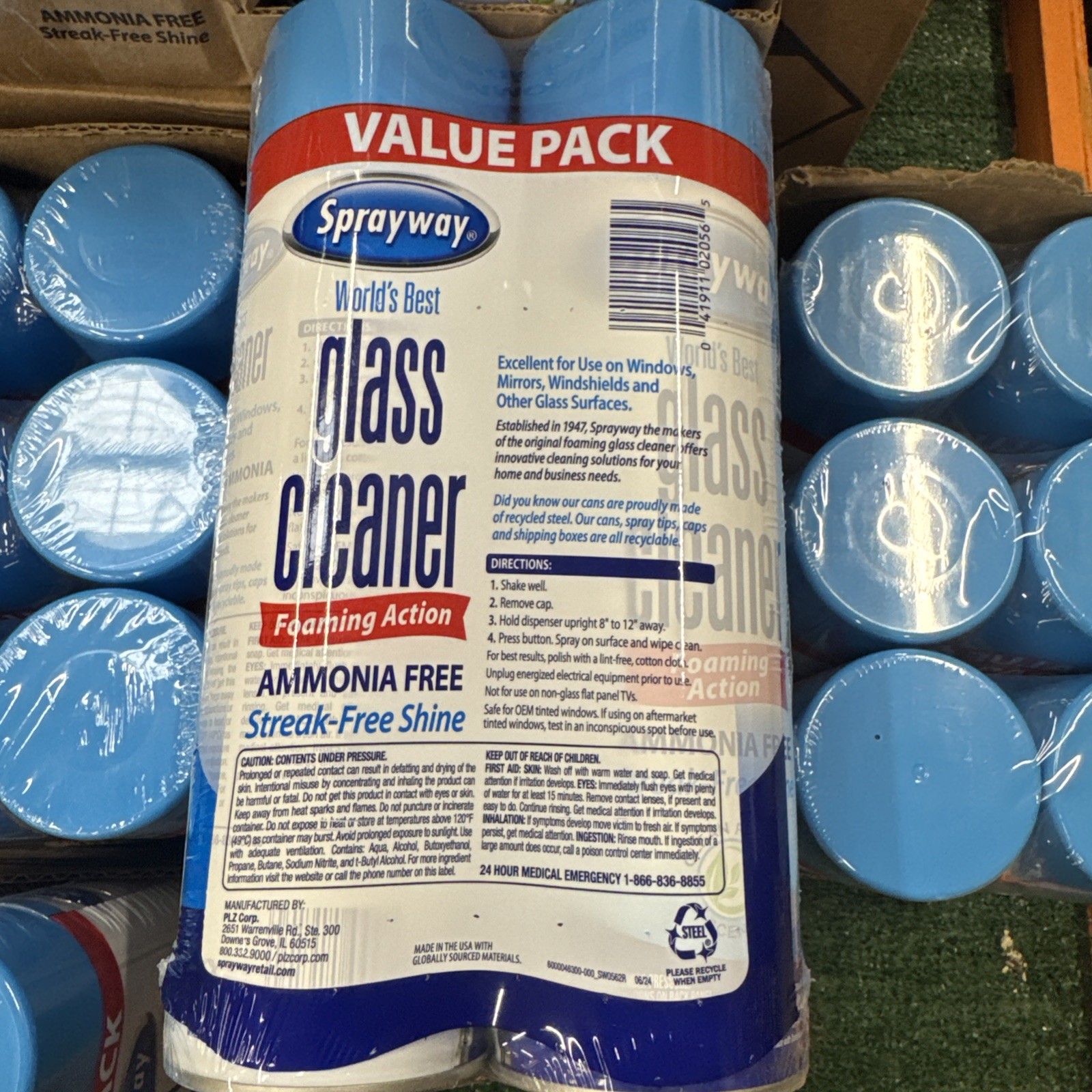 Sprayway Glass Shine Cleaner, 23oz Cans, Fresh Scent, 6-Pack, BRAND NEW