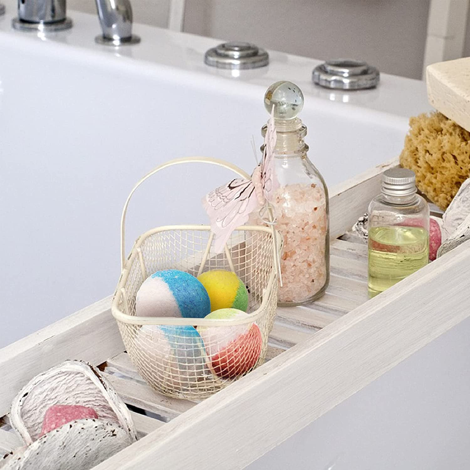 Organic Bath Bombs Gift Set, 24 Handmade Fizzies Rich in Essential Oil, Moisturi