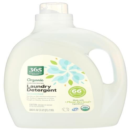 Whole Foods Market, Organic Laundry Detergent, Unscented, 100 Fl Oz – Pack Of 2