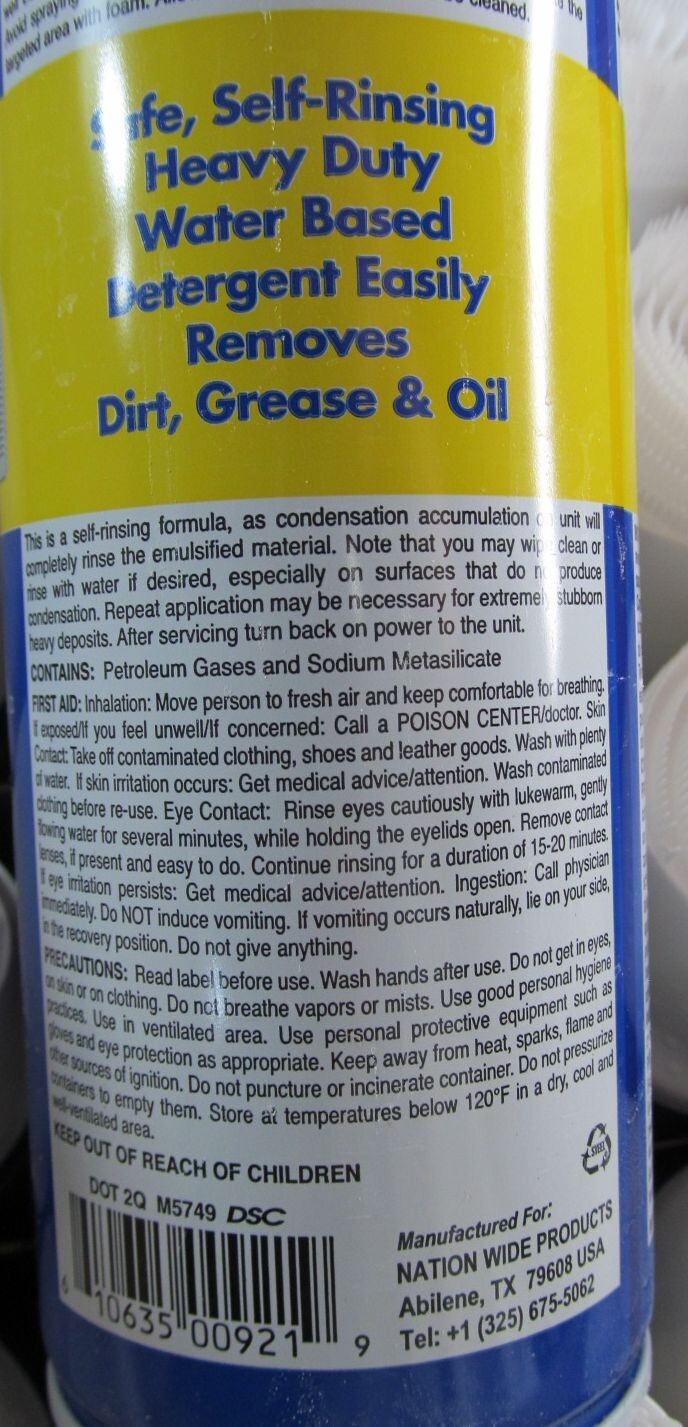 12-PACK A/C SAFE FOAMING AIR CONDITIONER/ COIL/ CONDENSER CLEANER 19oz AEROSOL