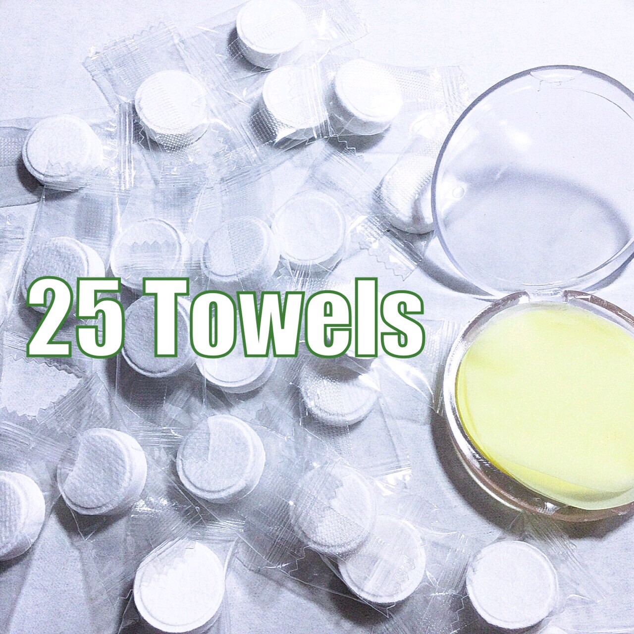 25Pc Compressed Towel | 50Pc Lemon Paper Soap | FAST Shipping | 75Pc Total